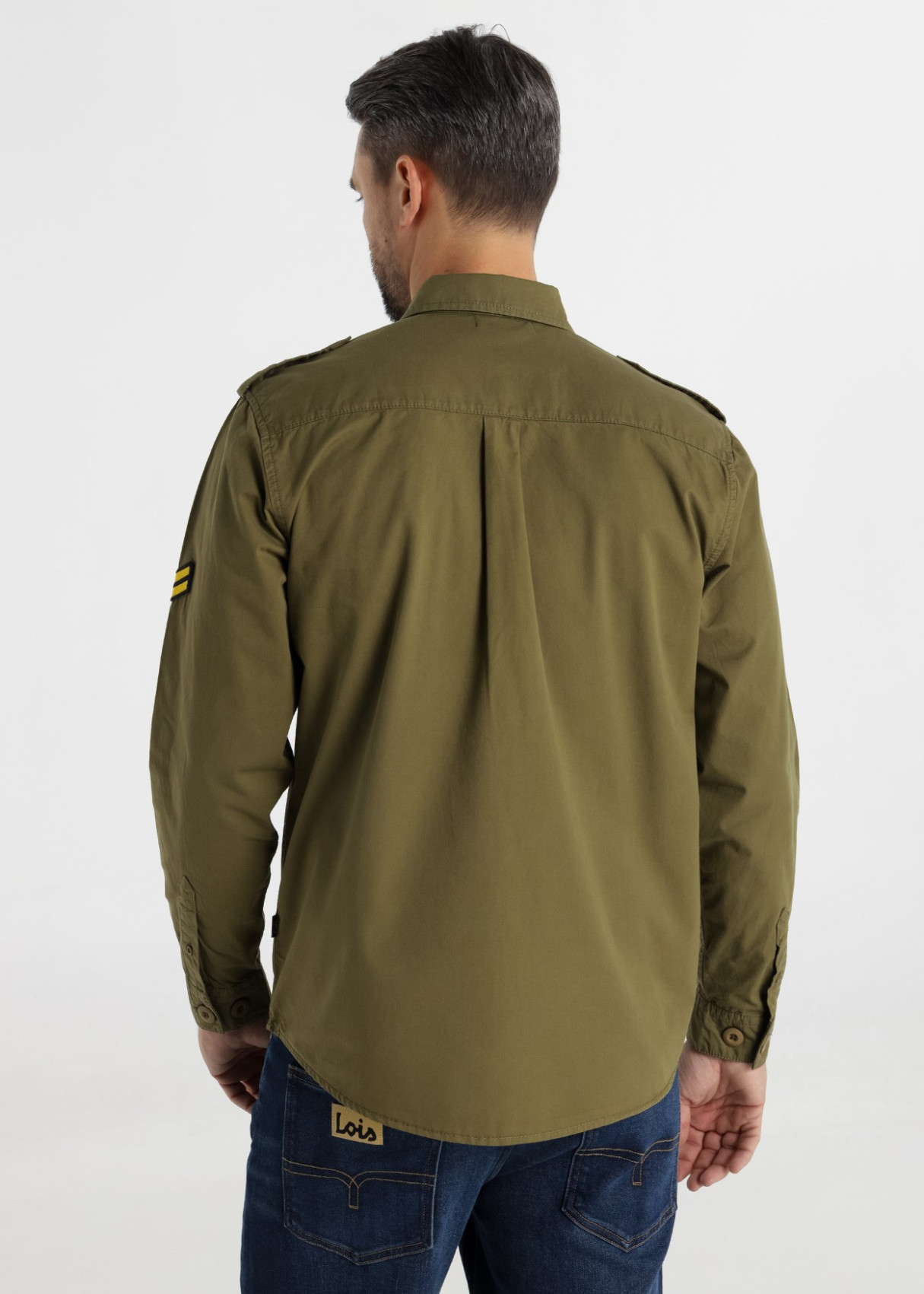 Sobrecamisa hombre Lois AUSTIN caqui con parches y bolsillos delanteros