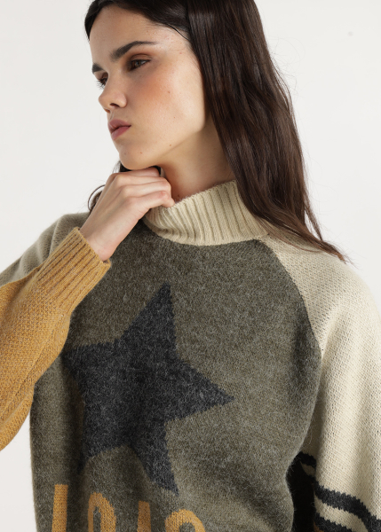 Lois Jeans – Jersey mujer cuello perkins con estrella 453222847