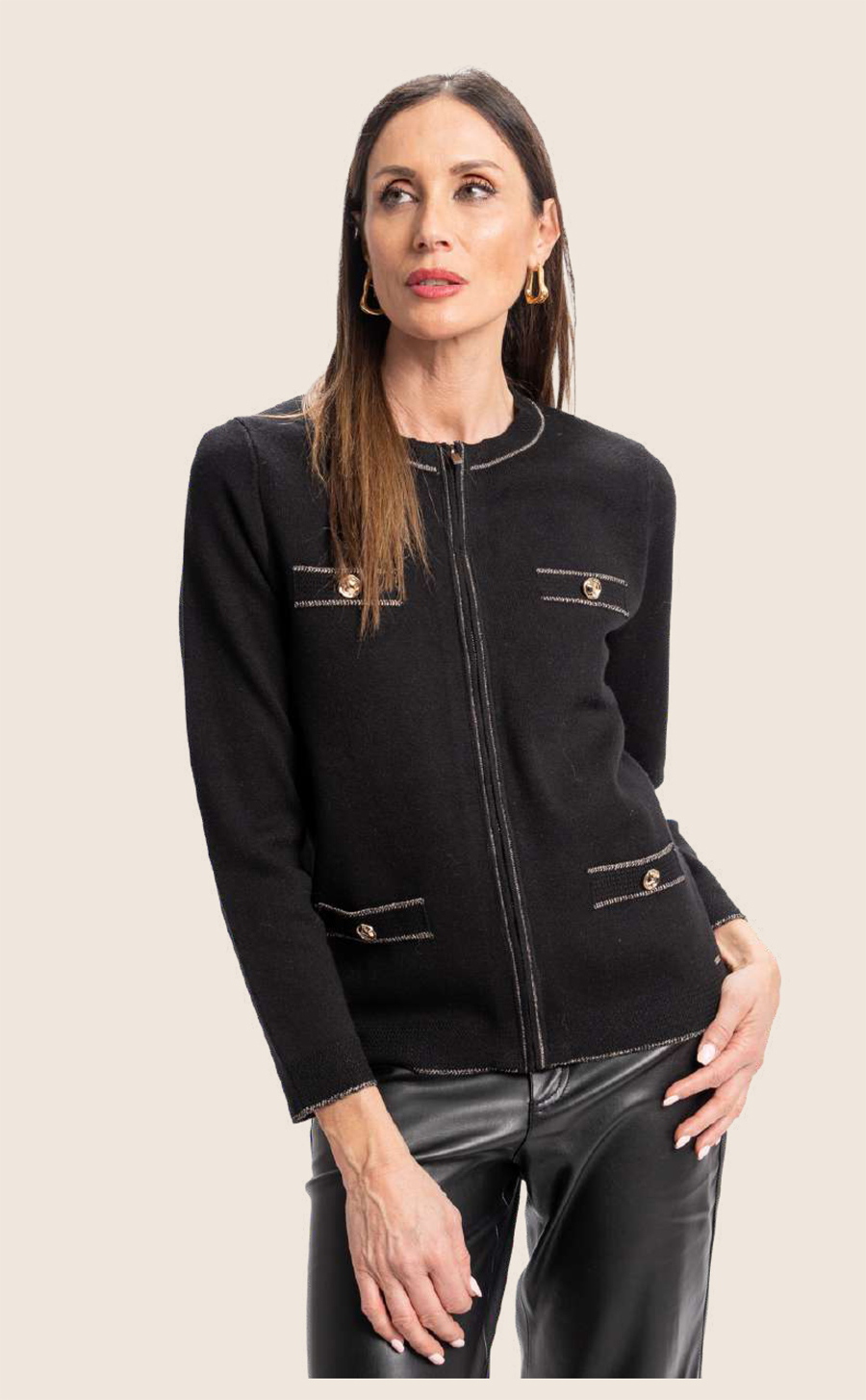 Chaqueta de punto negra mujer MCR · REF: J4845