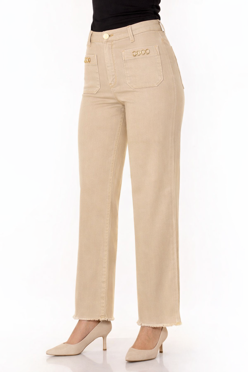 Vaquero beige mujer detalle cadena – Jarman (REF: 54910315)