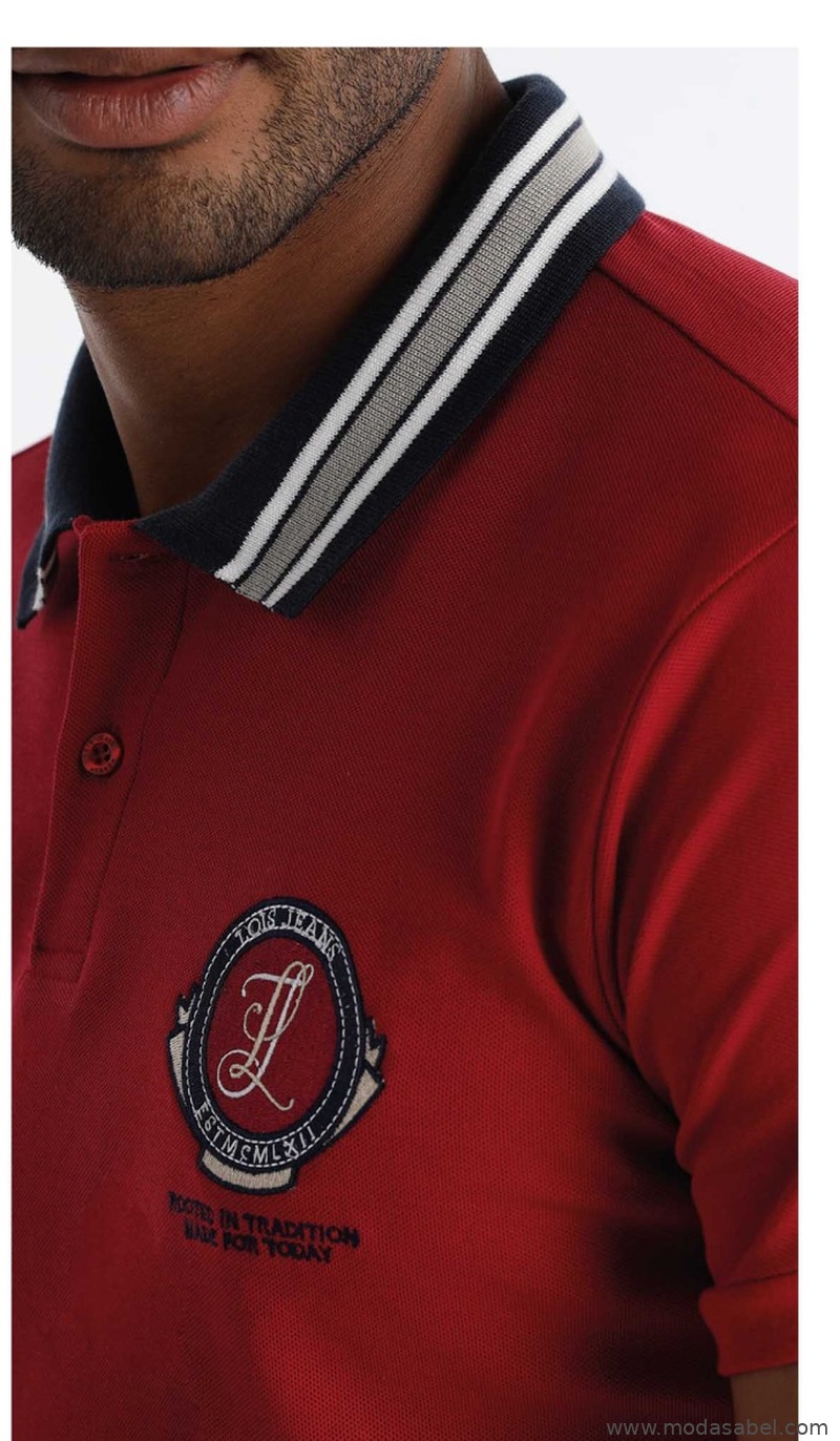 Lois Hombre Polo Chiffon Licor Rojo REF: 133253565 - Imagen 3