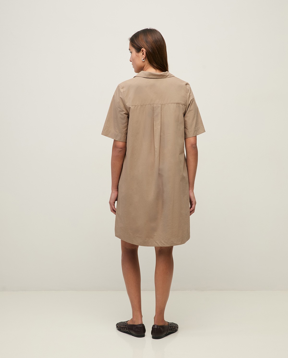 Vestido Yerse 44836 corto camisero de popelín 100% algodón - Imagen 4