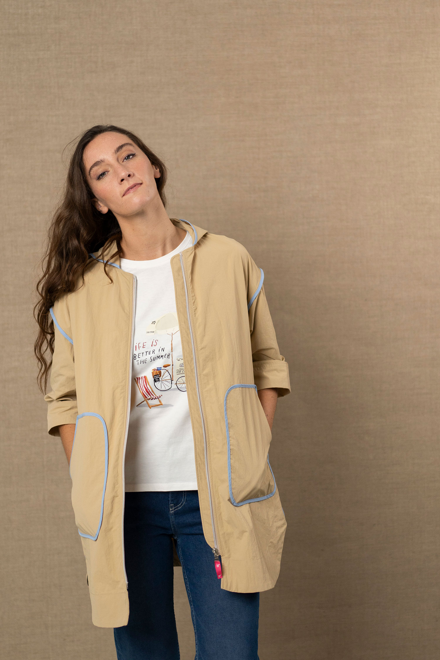 Parka ligera con capucha Hongo Collection - 4916 M047