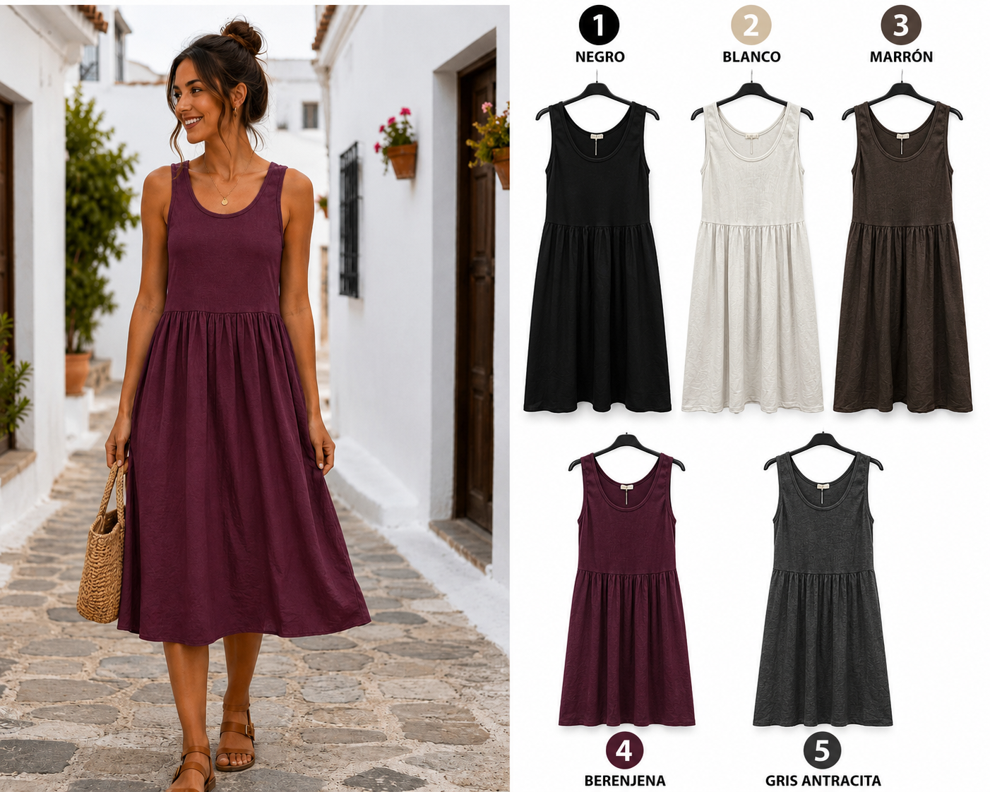 Reactivo Moda Vestido Midi Mujer Sin Mangas REF: 92681