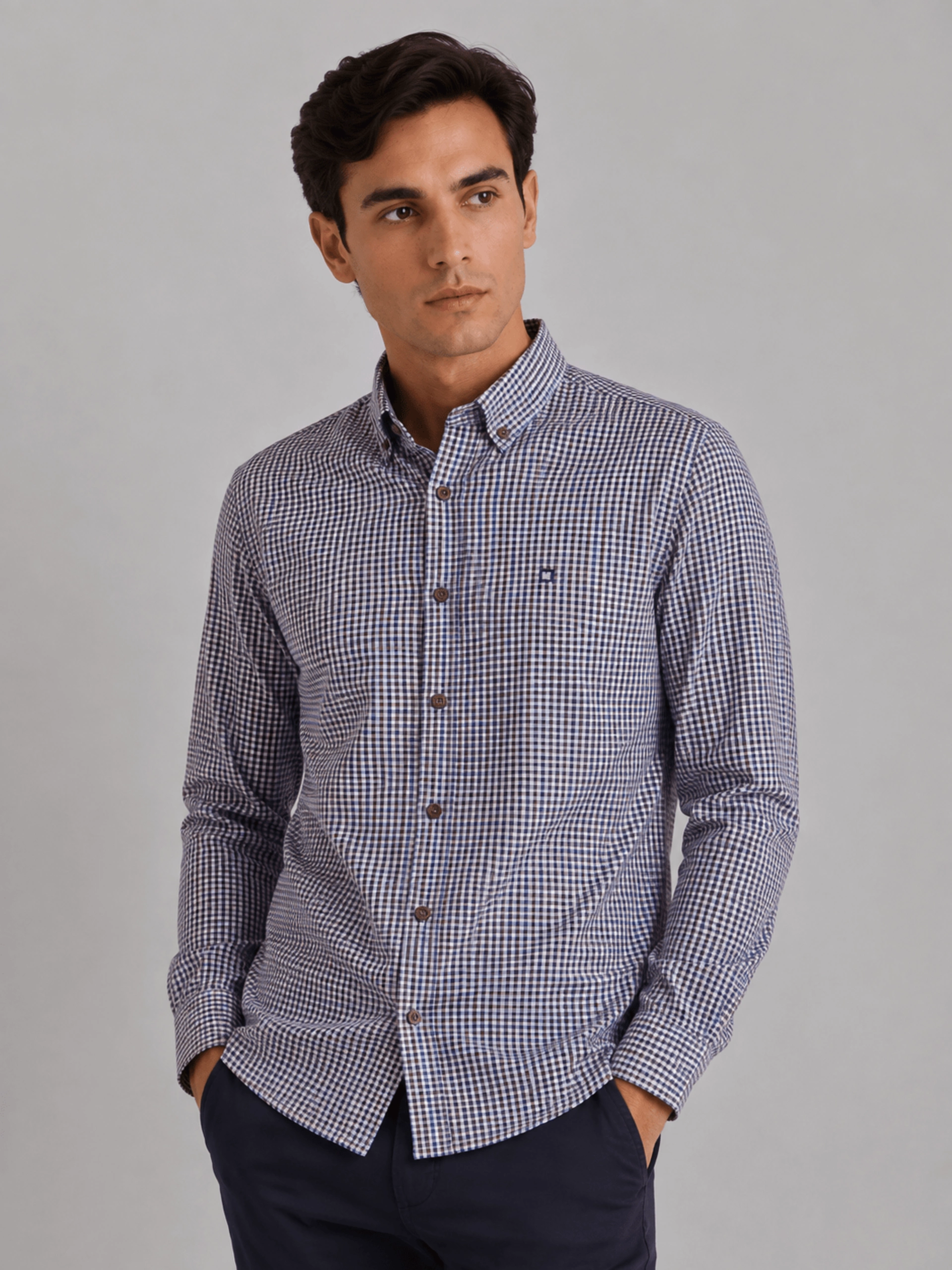 Camisa hombre cuadros Yellow Skin Ref. 1432