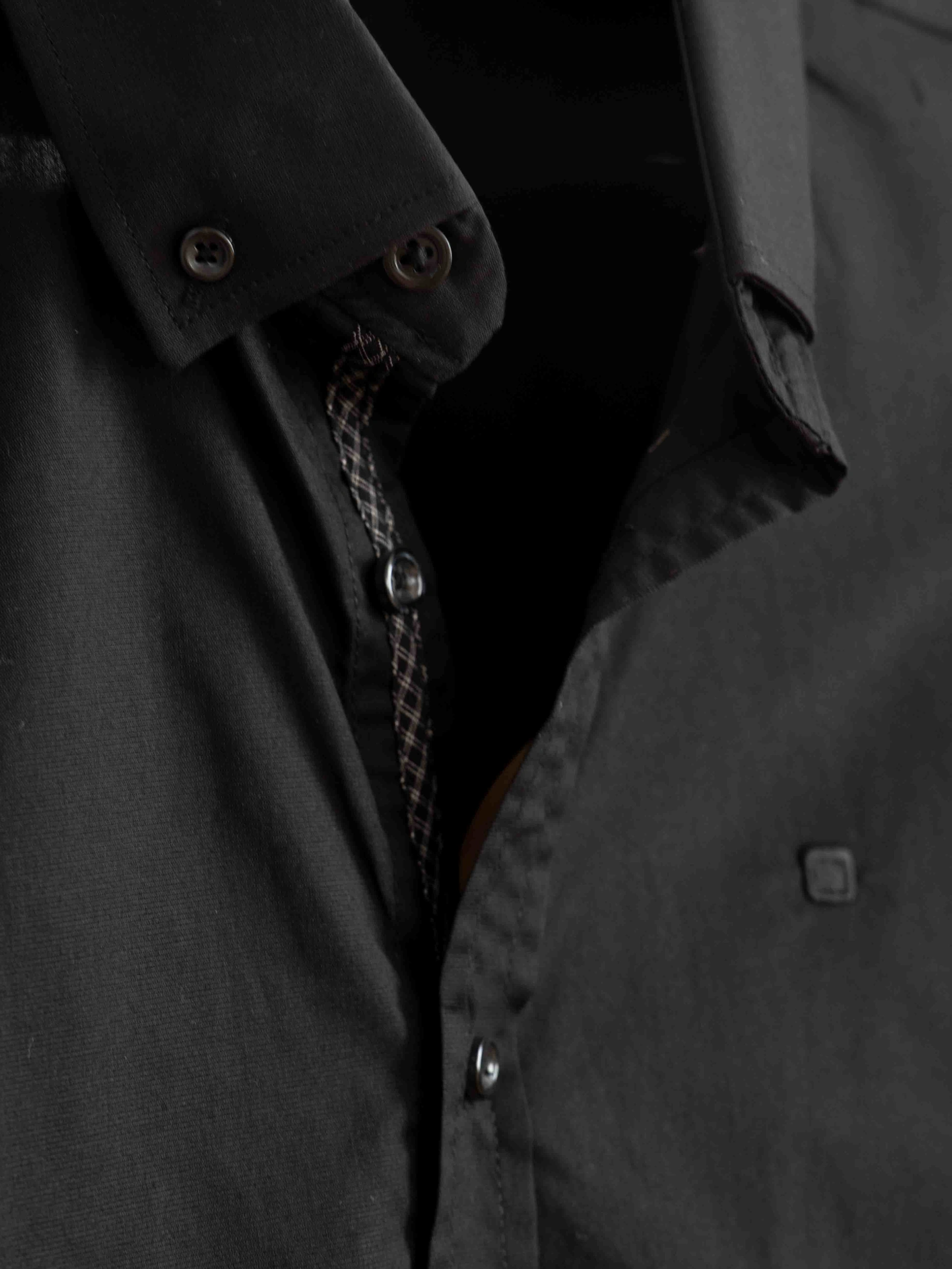 Camisa hombre negra Yellow Skin Ref. 1442 - Imagen 3