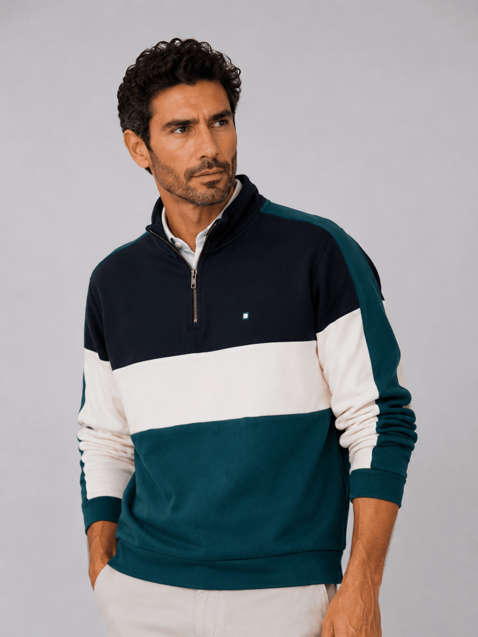 Sudadera polo hombre tricolor Yellow Skin Ref. 1557