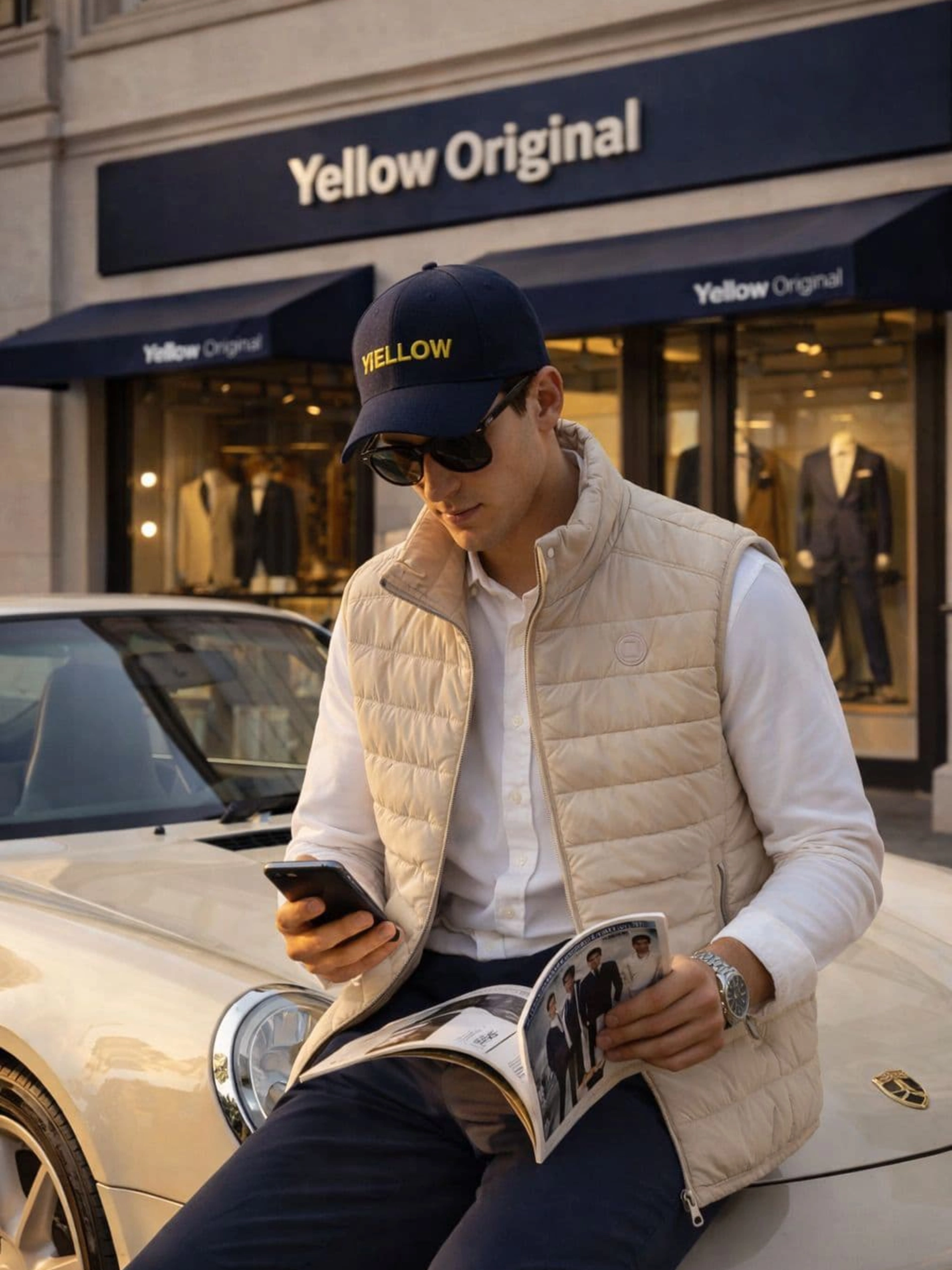 Chaleco acolchado hombre Yellow Skin VIGO Beige - Imagen 2