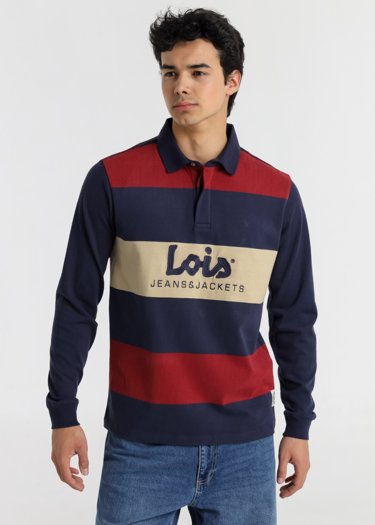 Lois Hombre Polo Acacia Manga Larga Franjas REF: 133313599