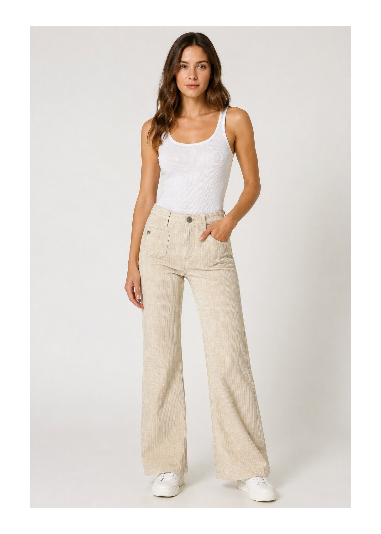 Pantalón de pana mujer Lois AGATA CROWN beige Ref. 201422774