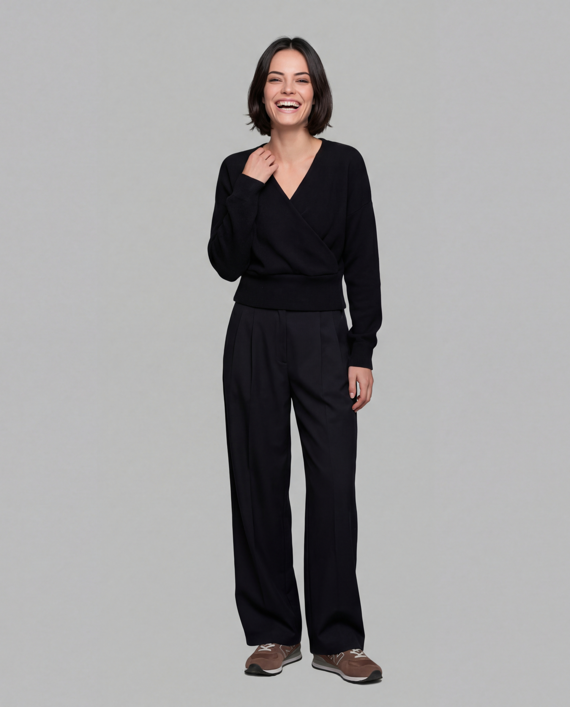 Jersey Señoretta Mujer Negro Escote Cruzado 262314