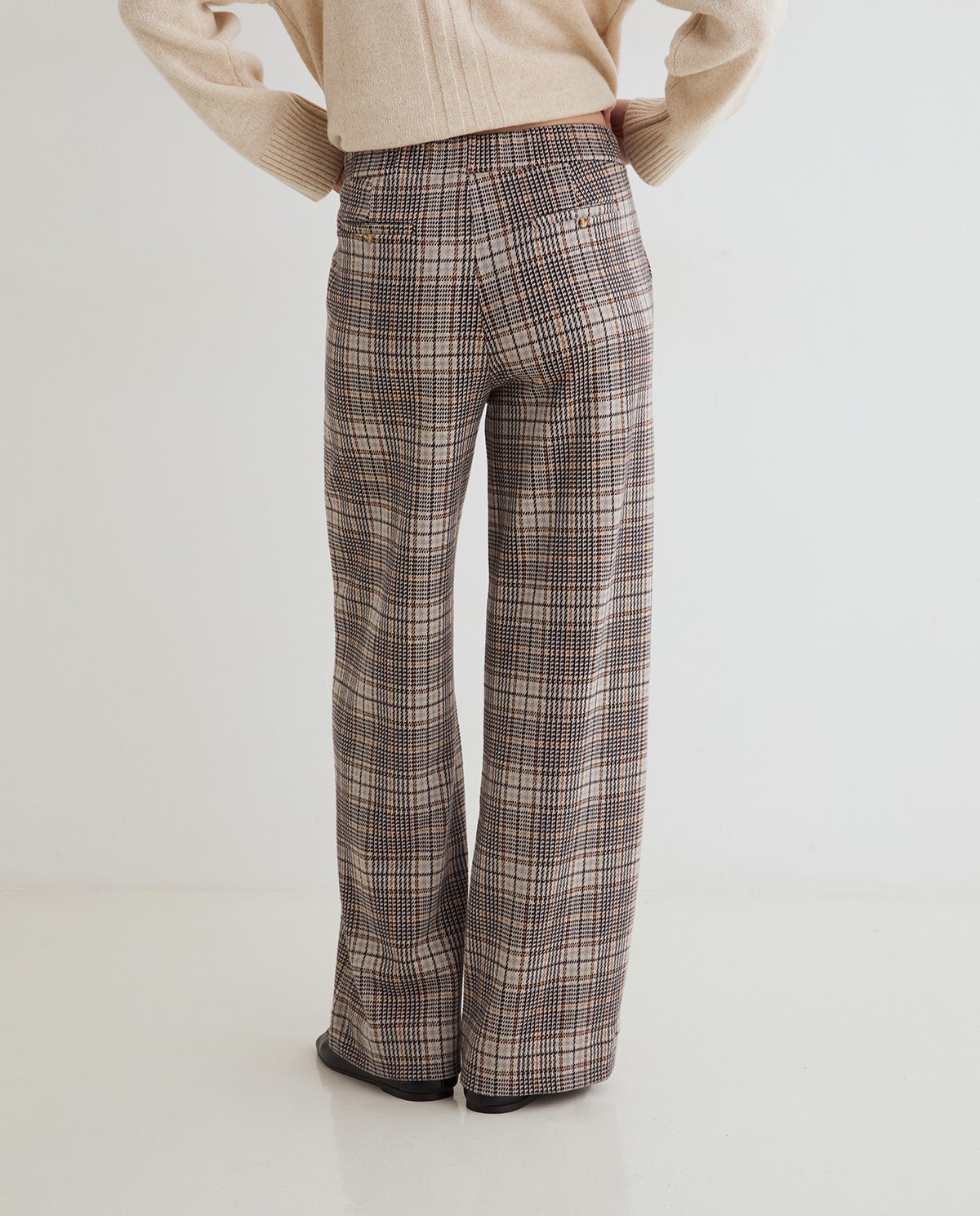 Pantalón wide leg de cuadros Yerse 45422 multicolor - Imagen 3