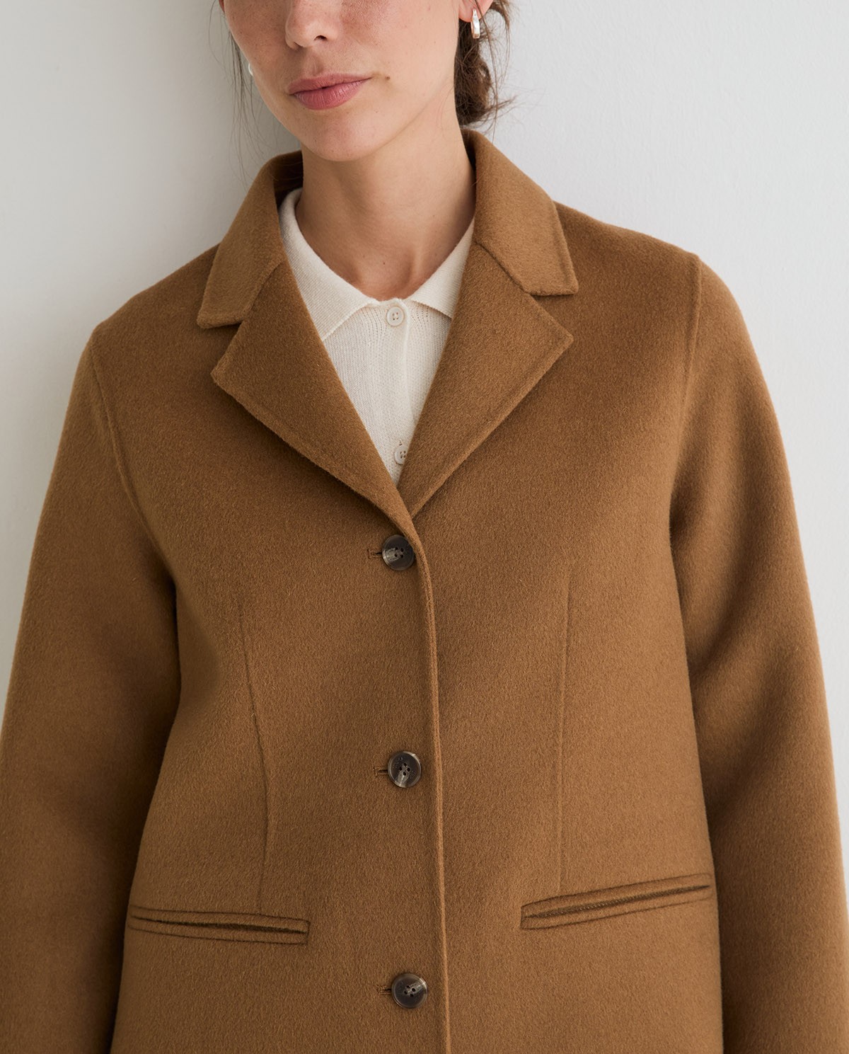Abrigo midi de lana camel Yerse 45602 - Imagen 2